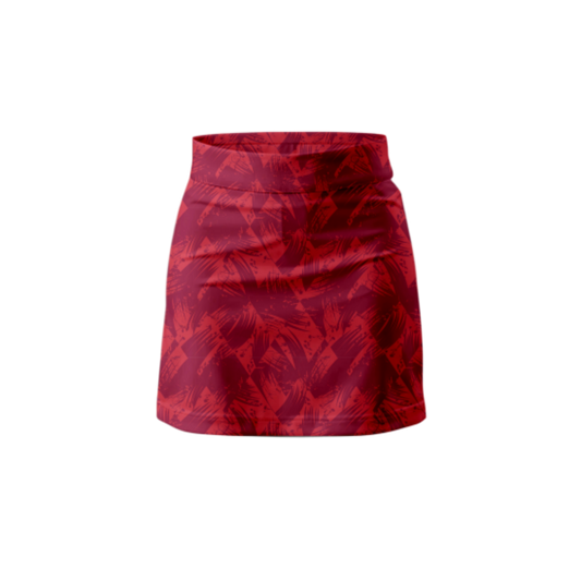 Front View – Diamond Leaf Skort featuring an elegant print and comfortable fit.