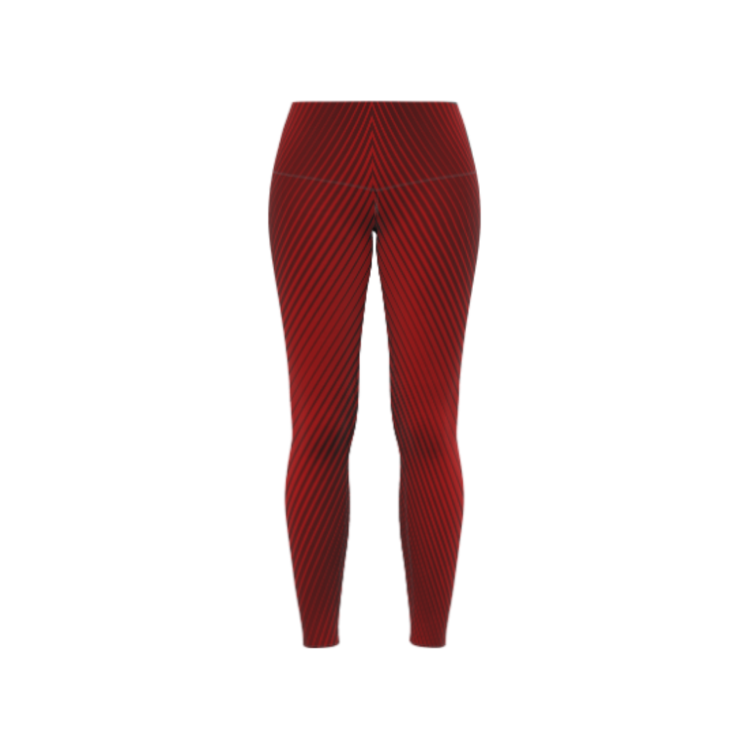 See Red Stripes Women's Leggings – High-waisted, moisture-wicking, and stylish for workouts or casual wear