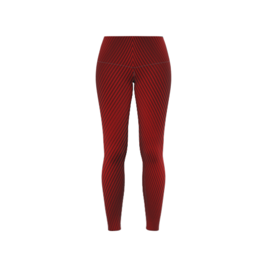 See Red Stripes Women's Leggings – High-waisted, moisture-wicking, and stylish for workouts or casual wear