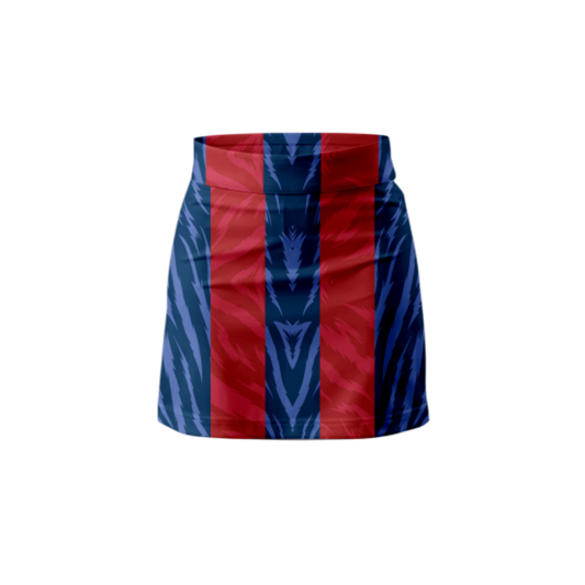 Front View – Wild Stripes Skort with a vibrant striped pattern