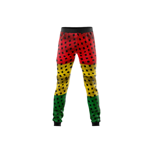 Black History Month Premium Pants featuring wide-leg design and elastic waistband.