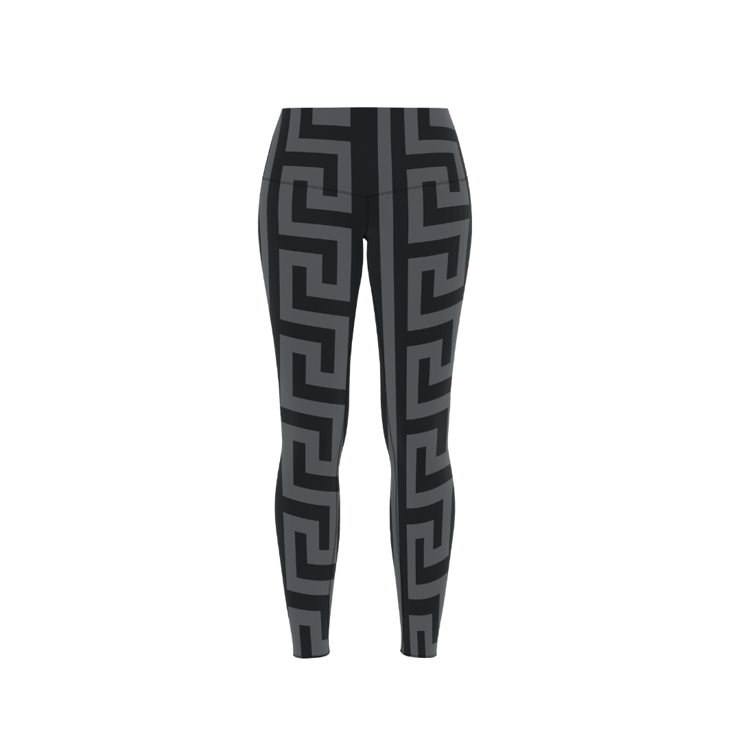 Black Spartan Premium Leggings showcasing high-rise waistband and sleek design.