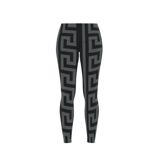 Black Spartan Premium Leggings showcasing high-rise waistband and sleek design.