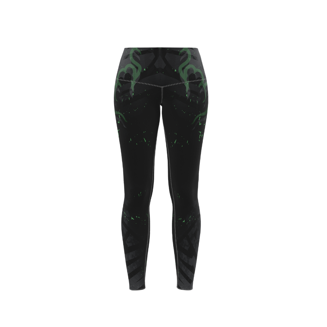 Dark Grim Premium Black Leggings front view