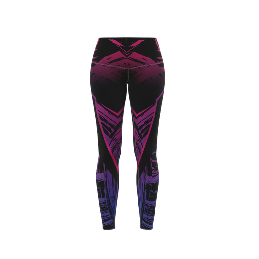 Front view of Dark Slash High-Waisted Premium Leggings in black with slash accents