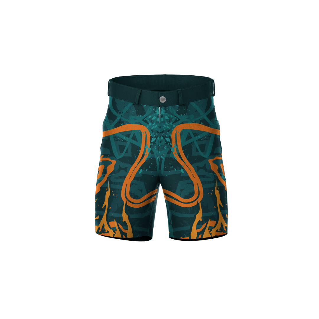 Elastic Flames Premium Shorts with bold flame design