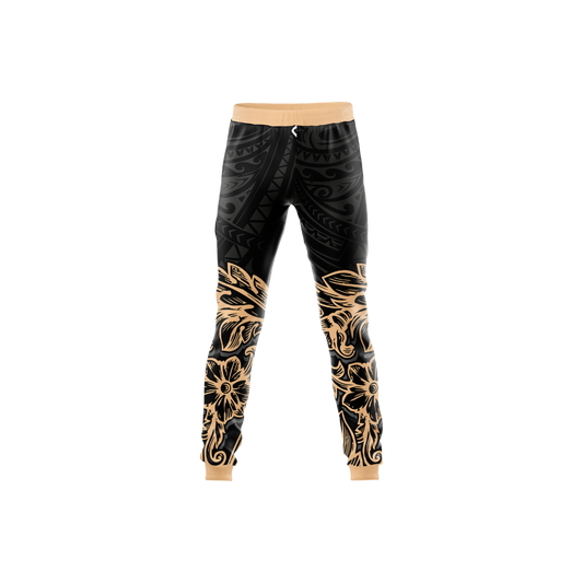 Gold Polynesian Premium Pants showcasing traditional Polynesian design