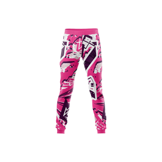 Graffiti Pink Premium Pants showcasing vibrant pink hue and unique graffiti design.