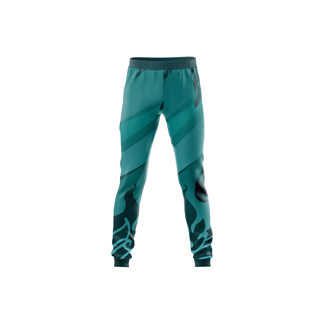 Front view of Green Flames Premium Pants for men