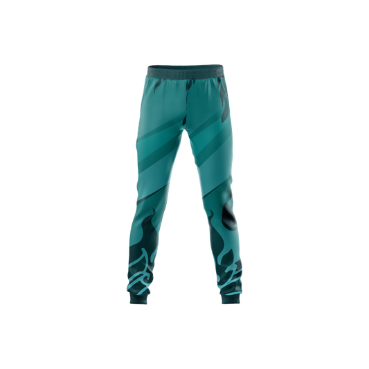 Front view of Green Flames Premium Pants for men