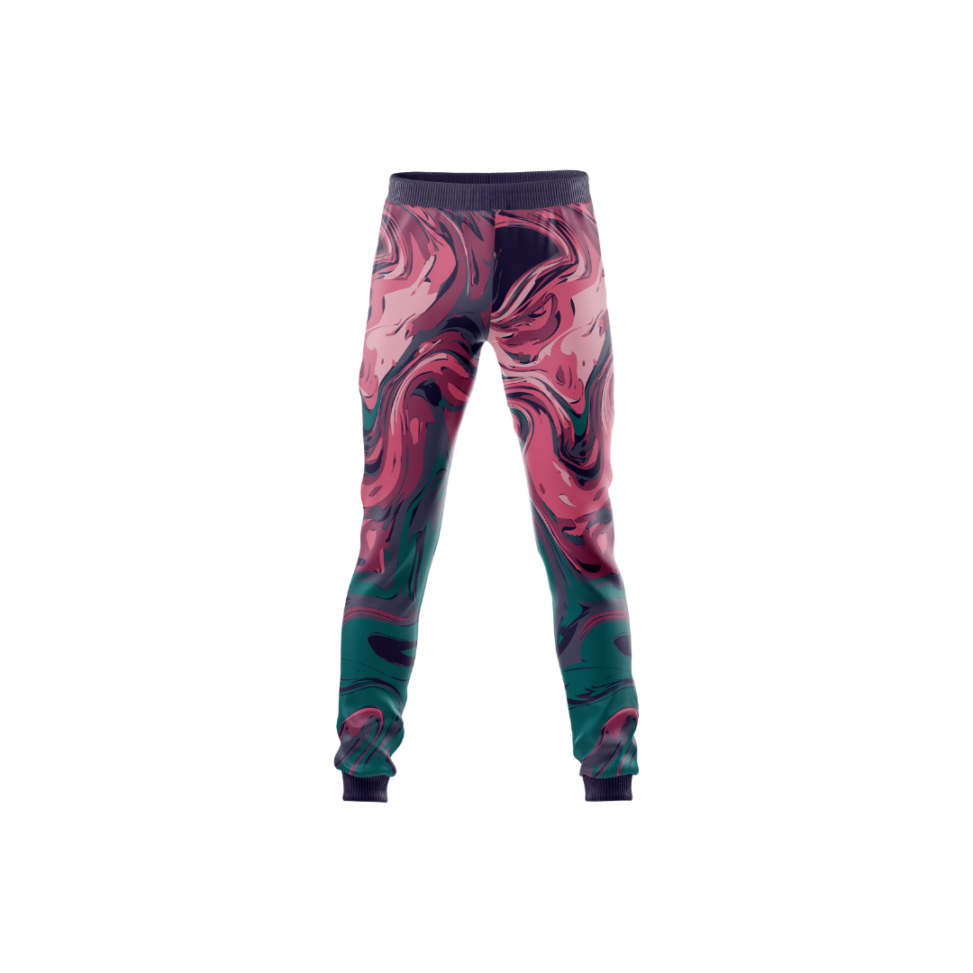 Front view of Men's Marble Lava Premium Pants showcasing unique marble lava pattern.