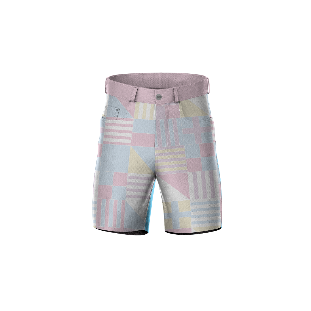 Pastel Lines Premium Shorts featuring a trendy pastel-colored design, perfect for activewear.