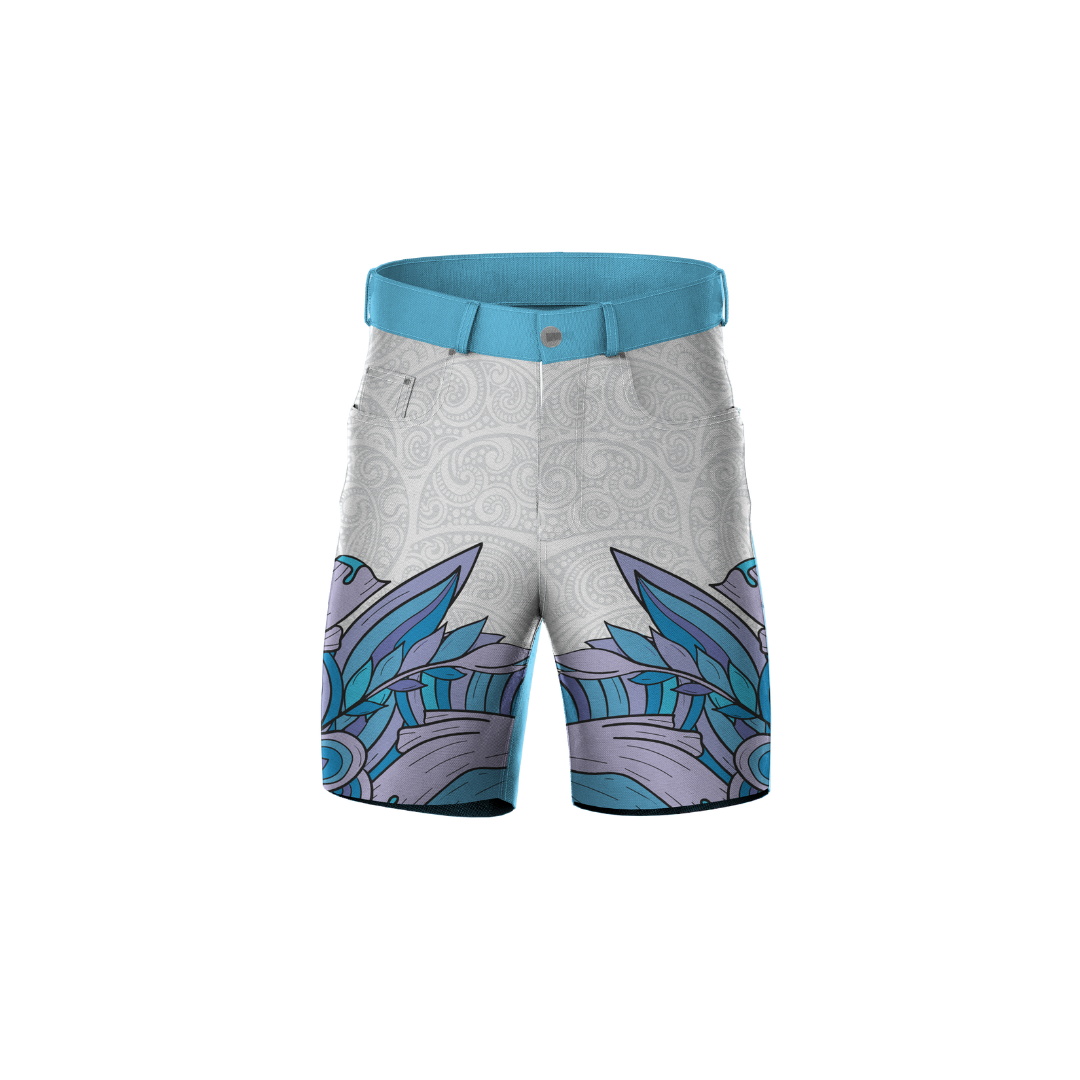 Polynesian Blue Tribe Shorts – breathable and comfortable with a unique design.