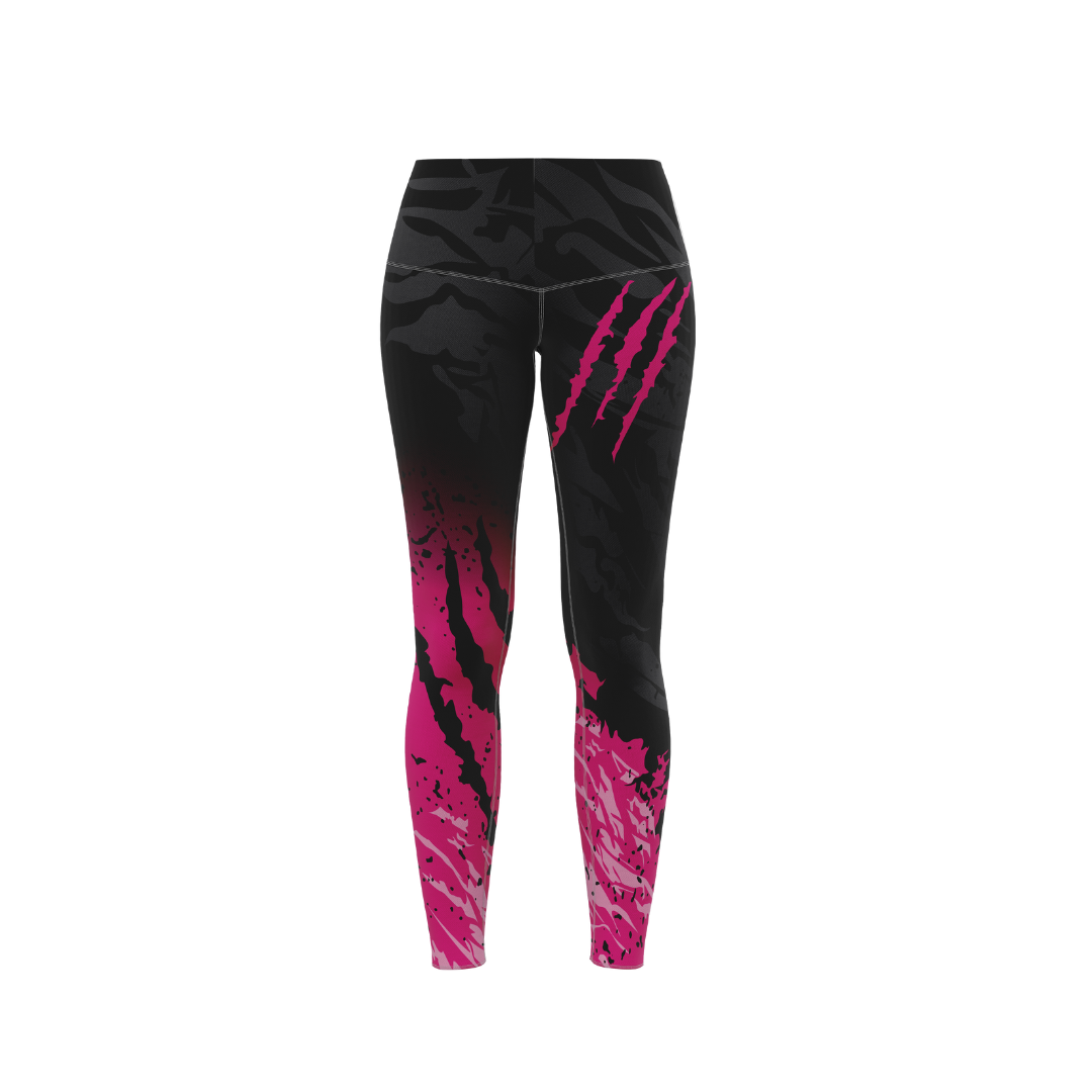 Pink Scratch Premium Leggings – Stylish high-waisted leggings designed for yoga and workouts with a unique pink scratch pattern