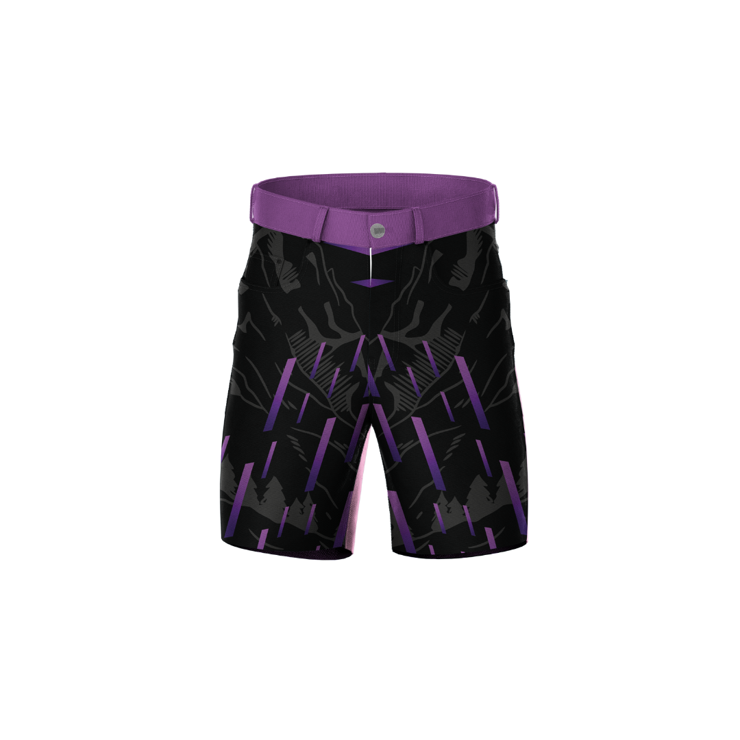 Purple Stamps Premium Shorts – unique purple design, comfortable fit.