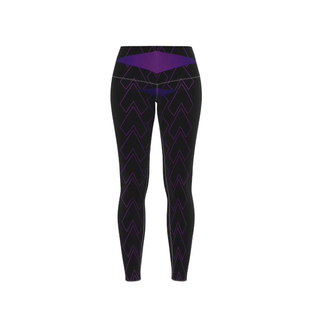 Purple Stamps Premium Leggings – High-waisted leggings with unique stamp print, designed for yoga, fitness, and casual wear