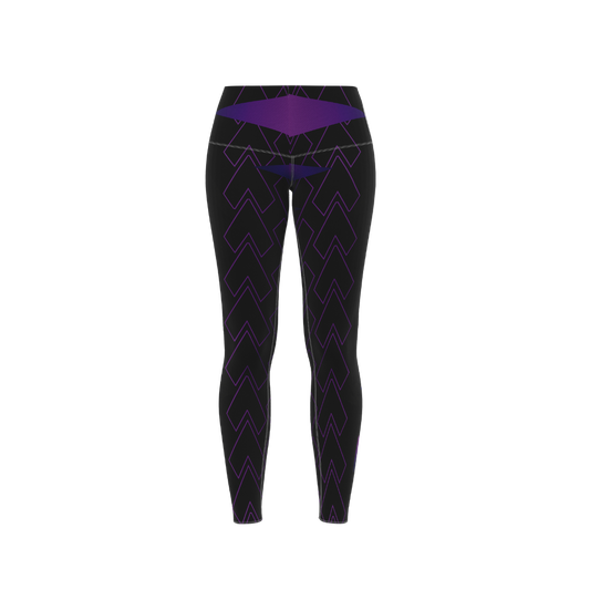 Purple Stamps Premium Leggings – High-waisted leggings with unique stamp print, designed for yoga, fitness, and casual wear