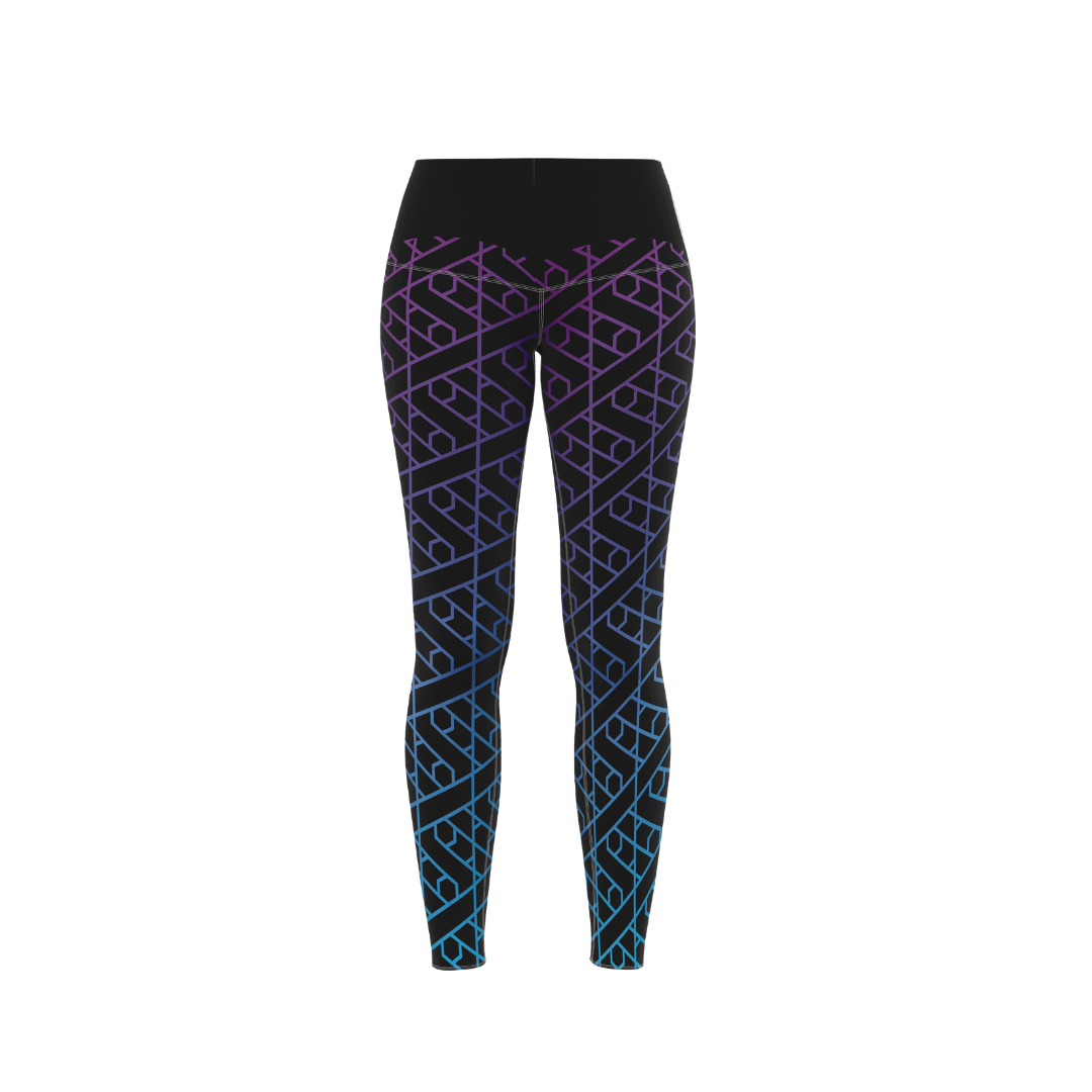 Front view of Tribal Vibe Premium Women's Leggings showcasing vibrant ethnic print.