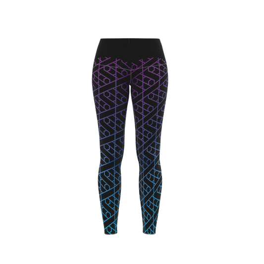 Front view of Tribal Vibe Premium Women's Leggings showcasing vibrant ethnic print.