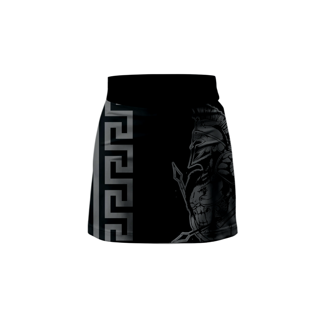 Front view of Black Spartan Athletic Skort showcasing premium design.