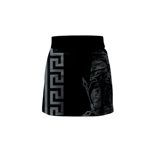 Front view of Black Spartan Athletic Skort showcasing premium design.