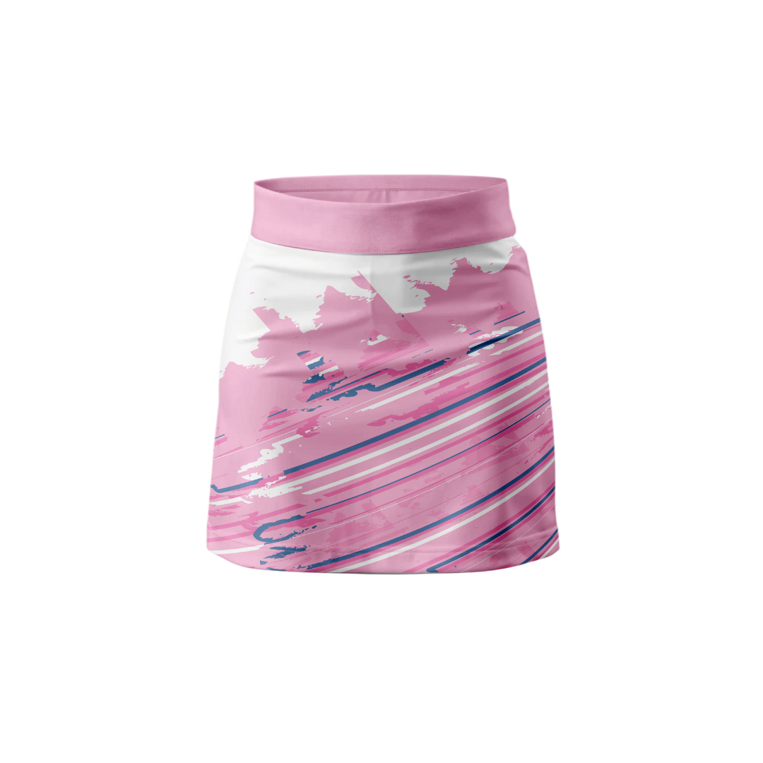 Front view of Women's Pink Paint Strokes Premium Skort