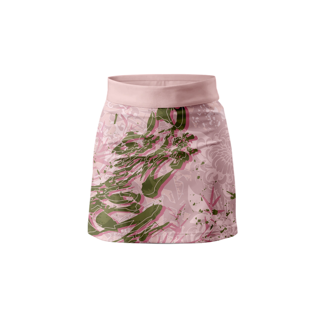 Front View – Sakura Pink V1 Skort featuring a delicate cherry blossom design.