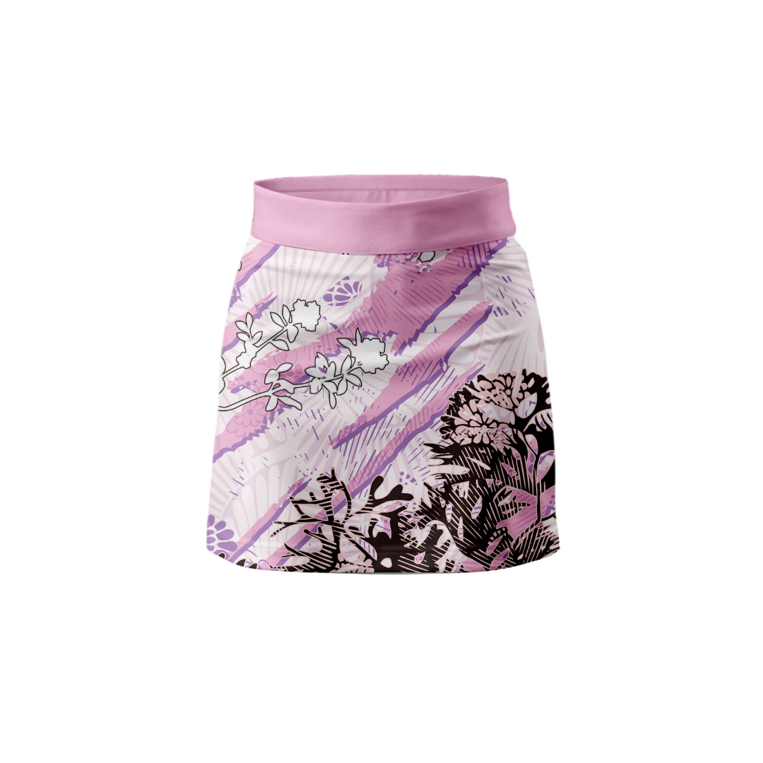 Front View – Sakura Pink V2 Skort featuring a delicate cherry blossom design.