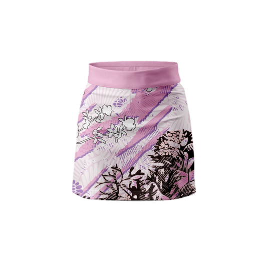 Front View – Sakura Pink V2 Skort featuring a delicate cherry blossom design.