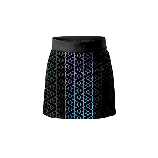 Front View – Tribal Vibe Skort featuring a bold tribal print design.